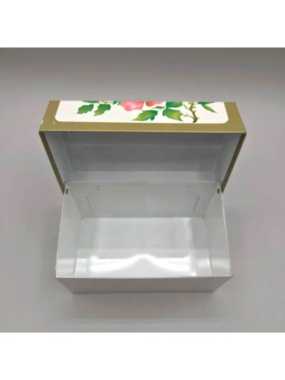 Vintage Recipe Box Floral Lid South Dakota Cow-Belles Recipe Cards Ohio Art